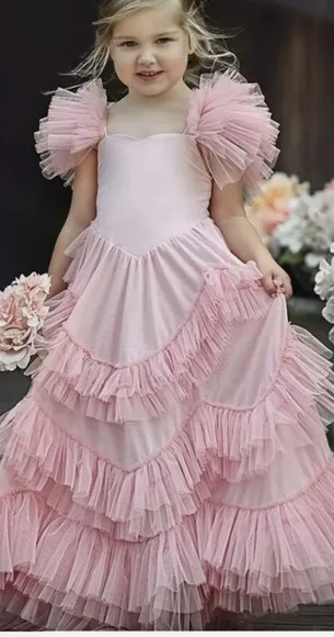 Dollcake light blue ruffle Pink sweetly in the trees Dress Gown Frock 4 6 10 12